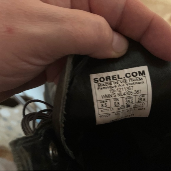 Sorel lace up boots grey green size 7.5 - Picture 6 of 6